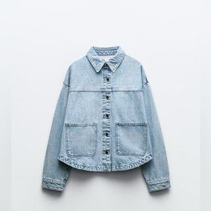 Zara, Denim Jacket, Light Blue, Small
